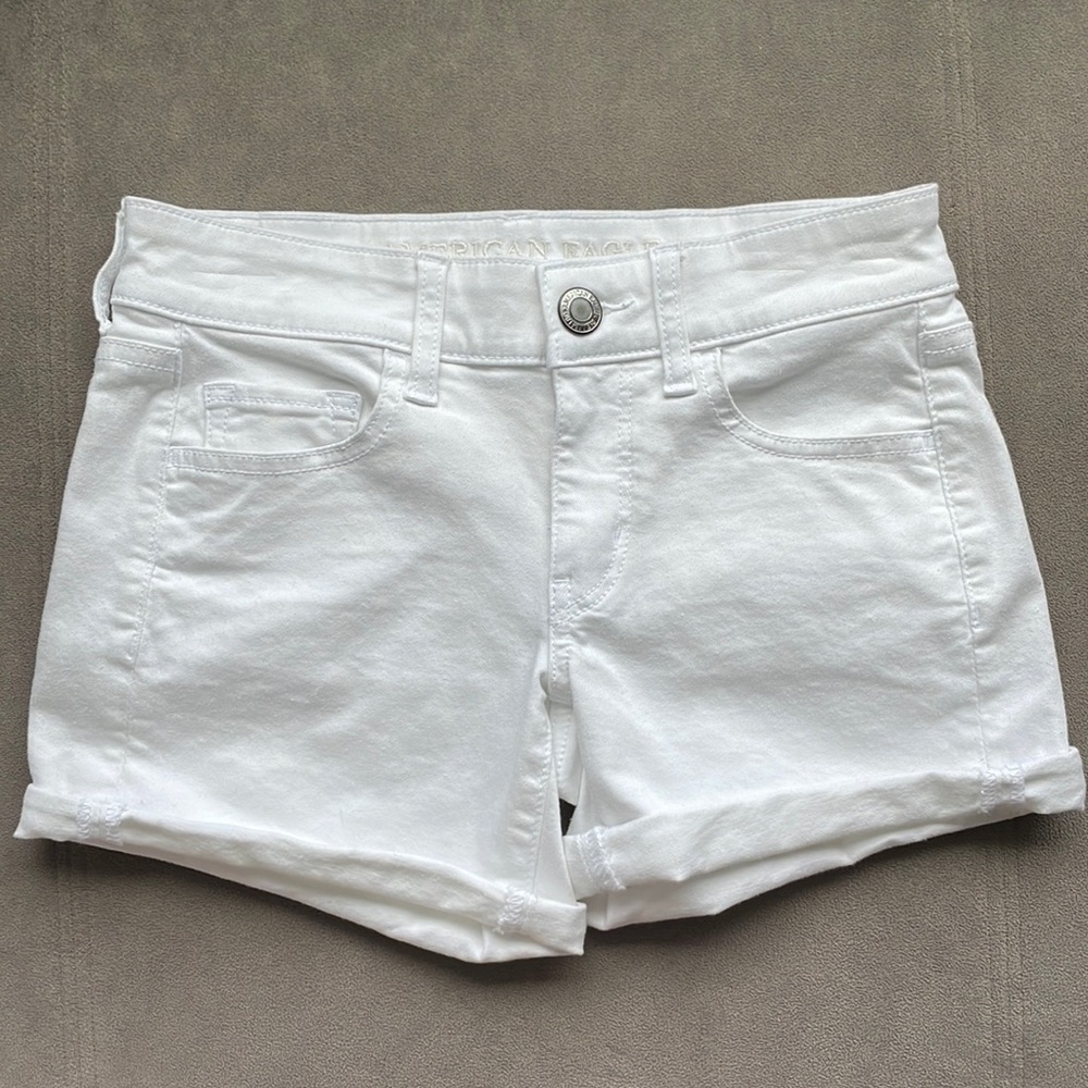 AEO Super Stretch Midi Jean Shorts
